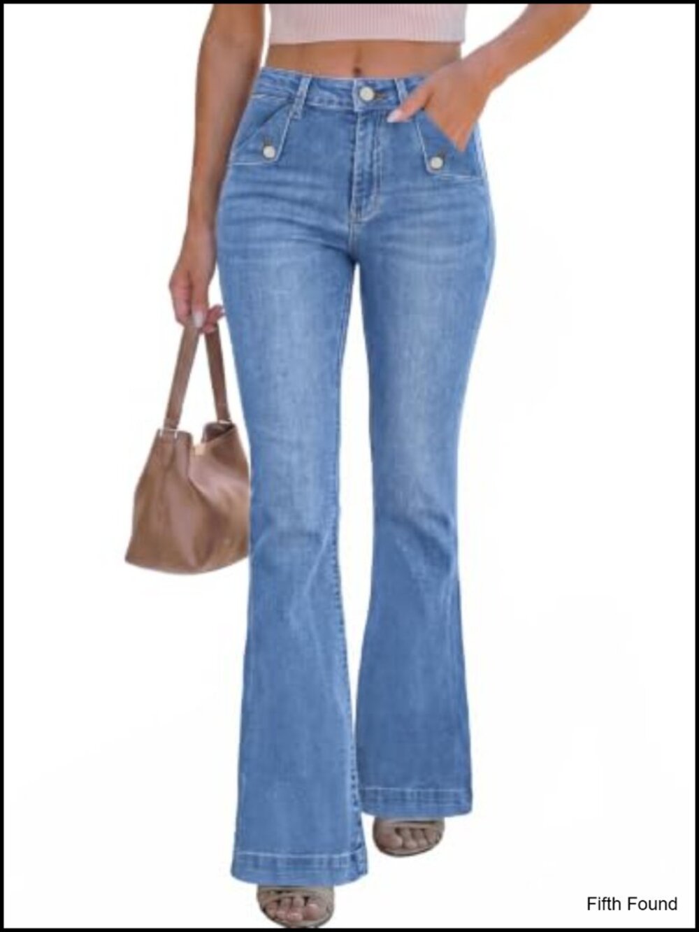 Women's High Waisted Flare Jeans Stretch Bootcut Denim Casual